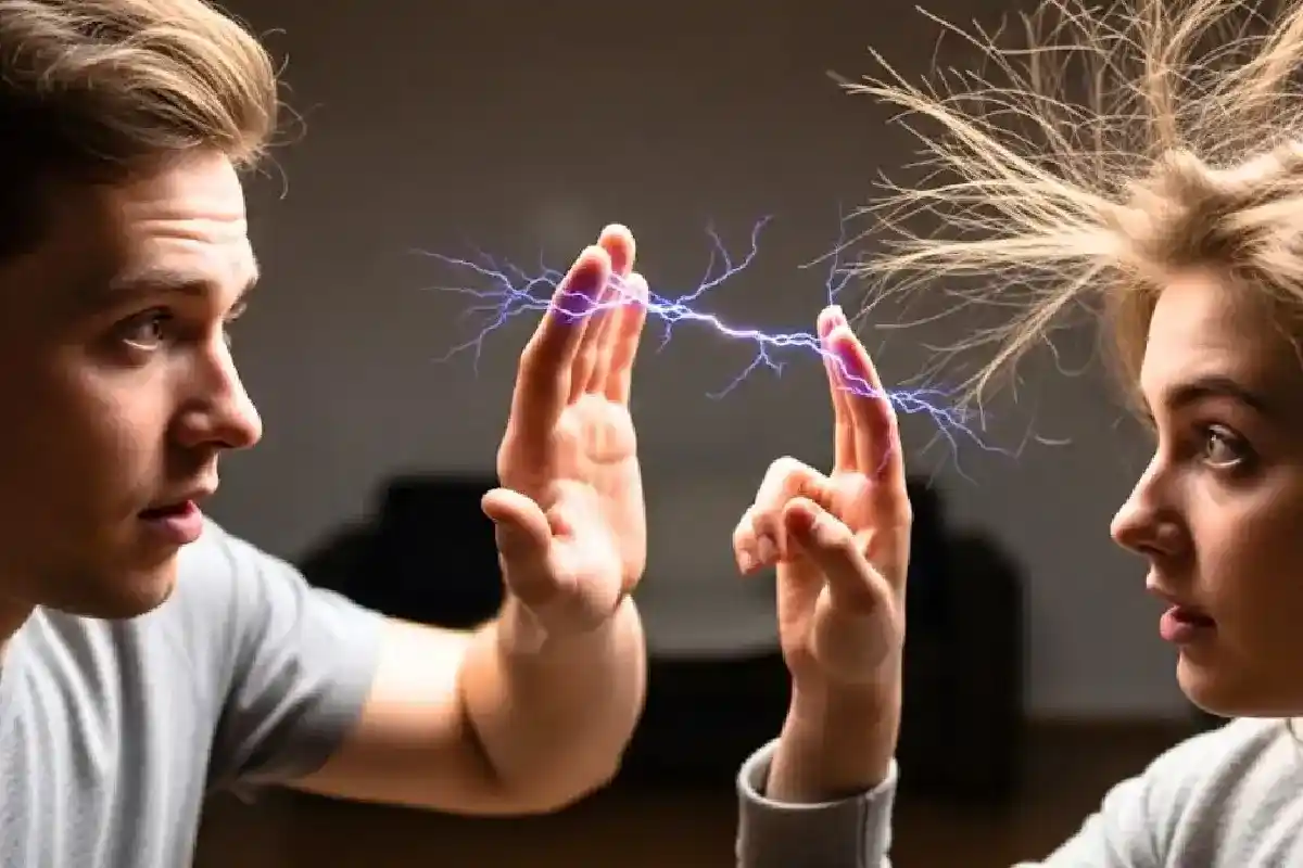 Sådan undgår du statisk elektricitet: Stop chokket mellem to personer